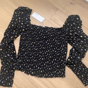 Reformation Pinto Posie Top NewWithTags Smocked Bodice Sz M